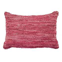 Thedecofactory SKIN - Coussin en cuir tressé burgundy 60x40