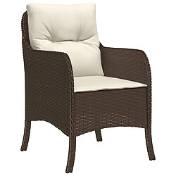 Avis Maison Chic Ensemble à manger d'extérieur 9 pcs avec coussins,Salon de jardin,Mobilier de jardin marron poly rotin -GKD904717