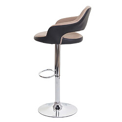 Avis Mendler 2x Tabouret de bar HWC-F16, tabouret pivotant, avec dossier simili cuir ~ taupe-noir