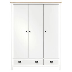 vidaXL Garde-robe à 3 portes Hill Blanc 127x50x170 cm Bois pin solide