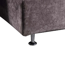 Lit Double 150x200 cm Tromso Pärumm avec Tête de Lit Capitonnée Gris Pieds en Métal pas cher