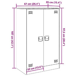 vidaXL Buffet noir 67x39x107 cm acier pas cher