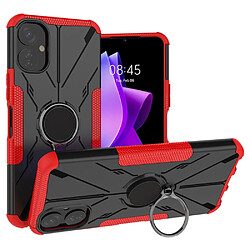 Coque en TPU anti-rayures, anti-chocs avec béquille pour votre Tecno Spark 9T 4G - rouge