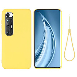 Coque en silicone souple avec sangle jaune pour votre Xiaomi Mi 10S