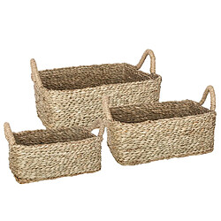 Atmosphera, Createur D'Interieur Lot de 3 paniers rectangles seagrass naturel