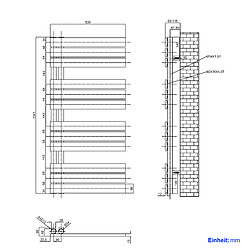 EMKE Radiateur Panneau, Sèche-serviette eau Chaude, Porte-Serviettes Pour Le Chauffage de la Salle de Bain, Chauffe Serviettes à Température Constante, 100x50cm, 529W, Blanc pas cher