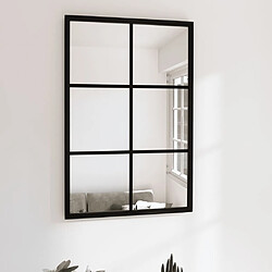 vidaXL Miroir mural noir 60x40 cm métal