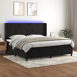 vidaXL Sommier à lattes de lit matelas et LED Noir 200x200 cm Velours