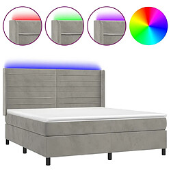 Sommier à lattes,Cadre à lattes de lit pour Adulte matelas et LED Gris clair 180x200 cm -MN84452