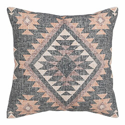 BigBuy Home Coussin Coton Gris Rose 45 x 45 cm