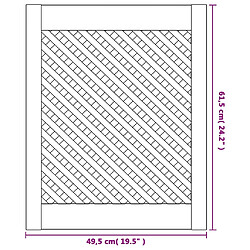 vidaXL Portes d'armoires en treillis 2 pcs 49,5x61,5 cm pin massif pas cher