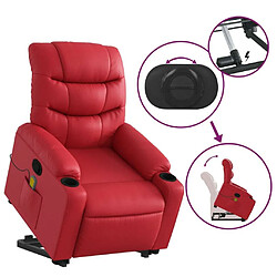 Maison Chic Fauteuil Relax pour salon, Fauteuil inclinable de massage Rouge Similicuir -GKD73003 pas cher