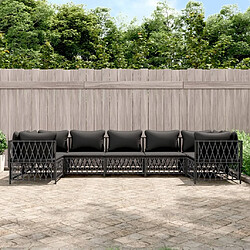 Maison Chic Salon de jardin 7 pcs + coussins - Mobilier/Meubles de jardin - Table et chaises d'extérieur anthracite acier -MN85327