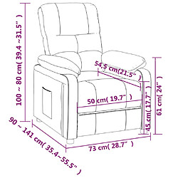 vidaXL Fauteuil inclinable Gris foncé Tissu pas cher