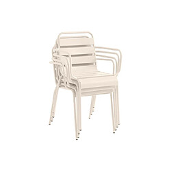 Vente-Unique Lot de 2 fauteuils de jardin empilables en métal - Beige - MIRMANDE de MYLIA pas cher