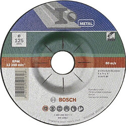 Bosch 2609256337 Meule à ébarber à moyeu déporté pour Métaux Diamètre 125 mm Diamètre d'alésage 22,23 Epaisseur 6 mm