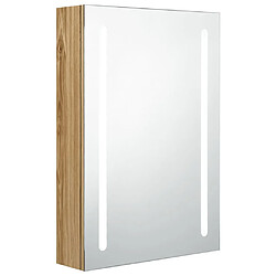 vidaXL Armoire de salle de bain à miroir LED Chêne 50x13x70 cm