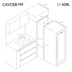 Les petits champs Cave de conservation encastrable 199 bouteilles - CAVCEB199 pas cher