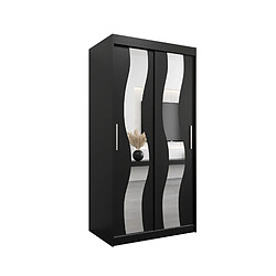 Abiks Meble Armoire Sewilla à portes coulissantes 200/100/62 2 portes (noir/noir)