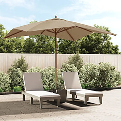 Maison Chic Parasol Jardin | Parasol de jardin avec mat en bois taupe 300x300x273 cm - GKD96635