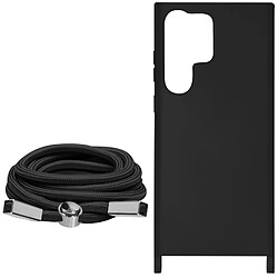 Avizar Coque Cordon pour Samsung Galaxy S23 Ultra Lanière Tour du Cou 80cm Noir