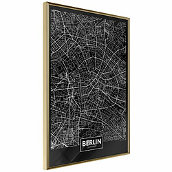 Paris Prix Affiche Murale Encadrée City Map Berlin Dark 20 x 30 cm Or