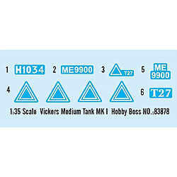 Avis Hobby Boss Maquette Char Vickers Medium Tank Mk I