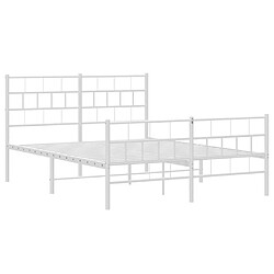 Acheter Maison Chic Lit adulte - Lit simple Cadre de lit métal avec tête de lit/pied de lit,Structure du lit Contemporain pour chambre blanc 160x200cm -MN87616