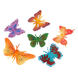 6pc Réaliste PVC Insecte Modèle Animal Doux Papillon Figure Jouet Couleur Claire