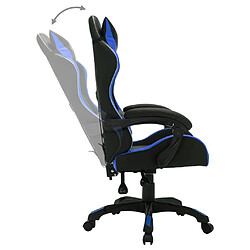 Acheter vidaXL Fauteuil de jeux vidéo avec LED RVB Bleu et noir Similicuir