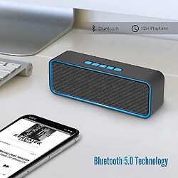 Avis Universal Conférencier portable sans câlins, haut-parleur Bluetooth 5.0 avec basse stéréo 3D, batterie de 1500mAh, durée de vie de la batterie de 12 heures (bleu)