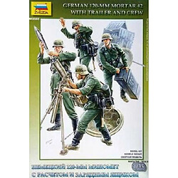 Zvezda Figurine Mignature German 120-mm Mortar 42 With Trailer And Crew