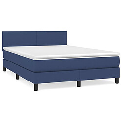 Maison Chic Lit Adulte - Lit simple Lit à sommier tapissier avec matelas moelleux - Meuble de Chambre - Bleu 140x190 cm Tissu -MN32474