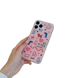 General Coque de téléphone, coque de téléphone pour iPhone 12 Pro Max, coque de téléphone en silicone liquide, coque de téléphone antidérapante et antichoc, motif créatif de petits animaux, coque de téléphone fine.