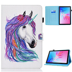 Etui en PU motif de couture avec support pour Huawei Enjoy Tablet 2/MatePad T 10 9.7 pouces/T 10S 10.1 pouces/Pad X6 9.7 pouces - cheval