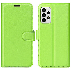 Etui en PU texture litchi, fermoir magnétique avec support vert pour votre Samsung Galaxy A33 5G