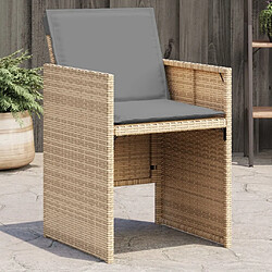 vidaXL Chaises de jardin avec coussins lot de 4 mélange beige