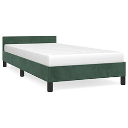 vidaXL Cadre de lit sans matelas vert foncé 100x200 cm velours