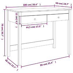 vidaXL Bureau avec tiroirs Blanc 100x50x78 cm Bois massif de pin pas cher