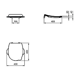 Ideal Standard - Assise et abattant pour cuvette indépendante blanc - Contour 21