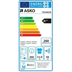 Sèche-linge à condensation 11kg ASKO 59.5cm, T 411 HDW