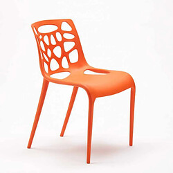 Avis Ahd Amazing Home Design Chaise en polypropylène anti-uv design moderne Gelateria salle à manger et bar café Connubia, Couleur: Orange