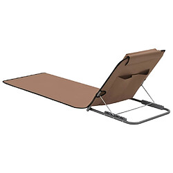 Avis vidaXL Tapis de plage pliables 2 pcs Acier et tissu marron