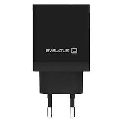 Riffi Evelatus ETC06 Premium 32W Adaptatif 3 Ports 5V-12V 2x USB / USB-C Chargeur de Voyage Noir