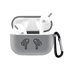 Wewoo Coque Pour AirPods Pro Housse en silicone avec couvercle anti-chute et boucle Gris