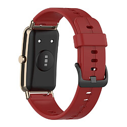 Bracelet en silicone étanche avec boucle, rouge corail pour votre Huawei Watch Fit Mini