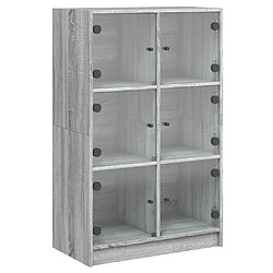 vidaXL Buffet haut avec portes gris sonoma 68x37x109cm bois ingénierie