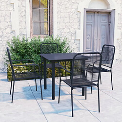 Maison Chic Mobilier à dîner 5 pcs de jardin - Ensemble table et chaises d'extérieur - Salon/Mobilier de jardin classique Noir Verre et acier -MN59545