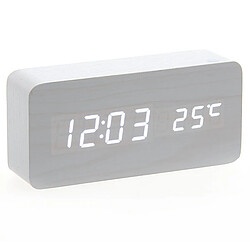 Horloge Réveil Alarme Digital LED en Bois Imitation Thermomètre Température USB AAA 115