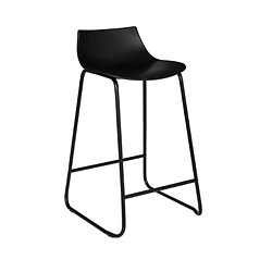 Pegane Lot de 4 tabourets de bar en polypropylène coloris noir - longueur 47 x profondeur 48,5 x hauteur 82 cm